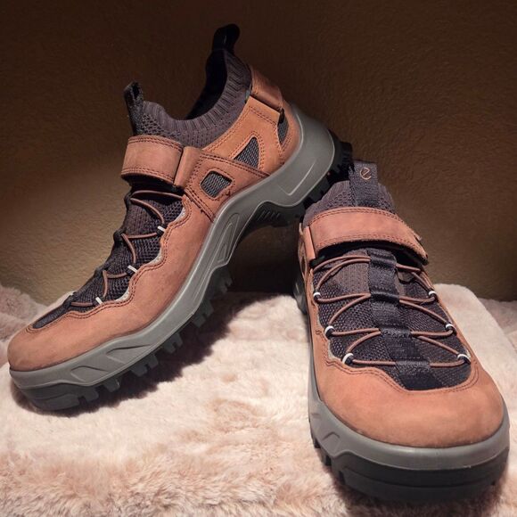 Ecco Mens Offroad Explorer Nubuck Hiking Shoes Size13-13.5 Cocoa Brown Leather main image 4